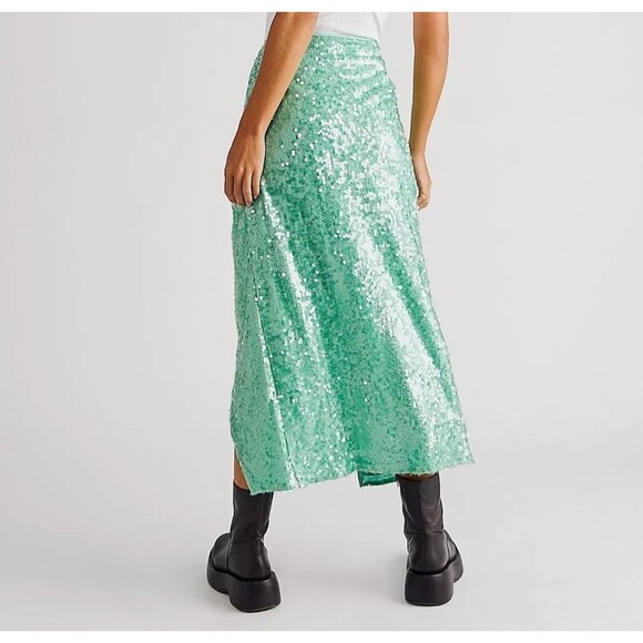 NWT Free People Poets Sequin Sarong Midi Skirt Size 10 Msrp $228 - Picture 3 of 4